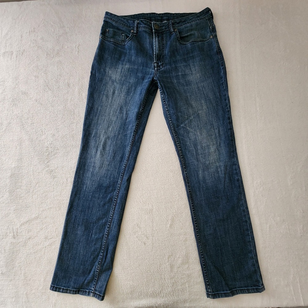 Buffalo Jeans Mens 34x32 Blue Straight Leg Denim Classic Rugged Utility Workwear